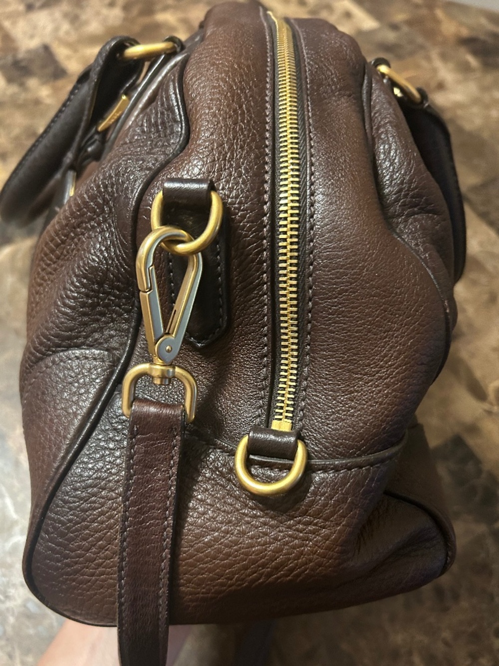Prada Cervo Antik Leather Bowler Bag - Picture 10 of 16